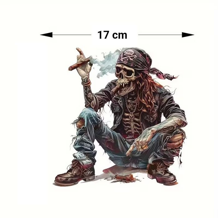 Naklejka naklejki winylowe kościotrup pirat 17x17 cm jakość