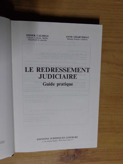 Livro - Le redressement judiciaire: guide pratique