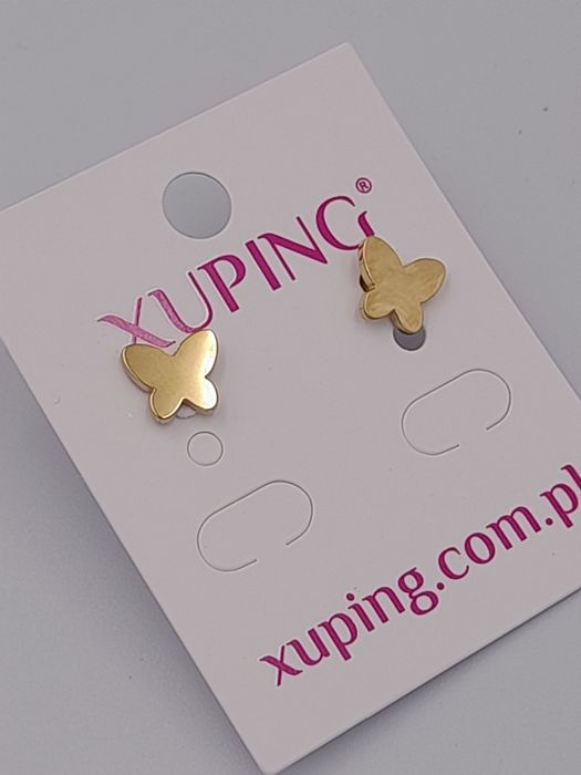 Delikatne kolczyki Xuping pozłacane motylki