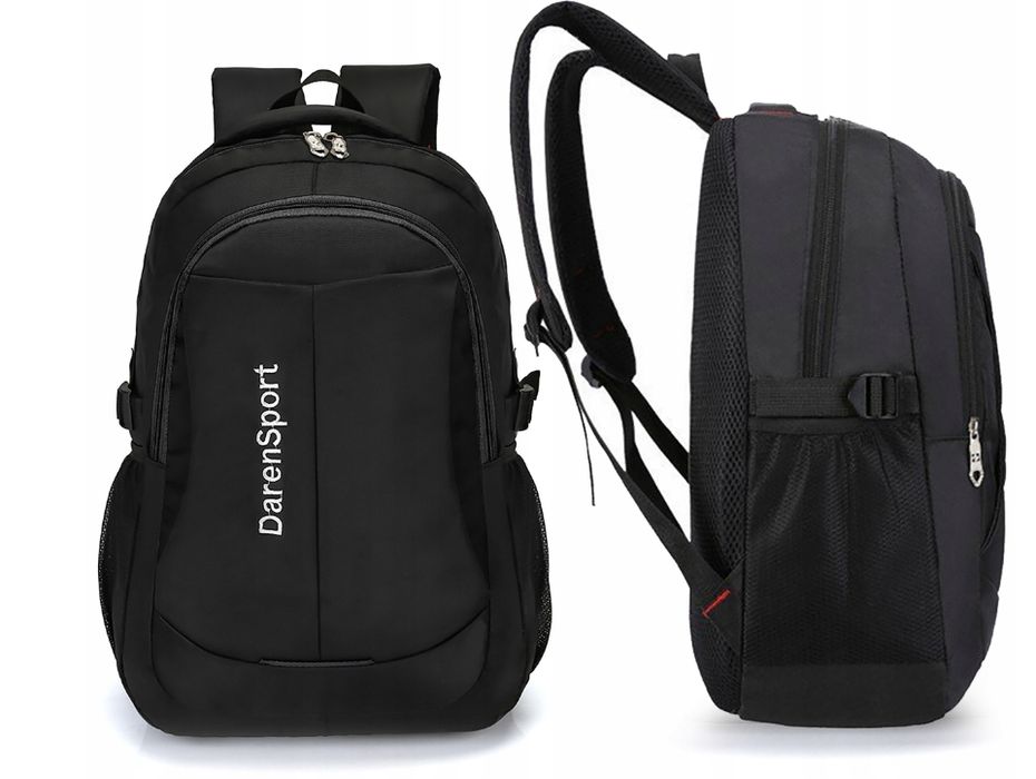 Plecak Męski Damski Do Pracy Szkoły Czarny Wodoodporny Wytrzymały P13