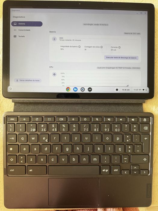 Lenovo Chromebook Duet 2 em 1 + Teclado e Capa