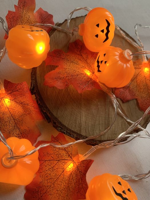 Girlanda LED Halloween/Liść Klonu/Dynia, 10 LED