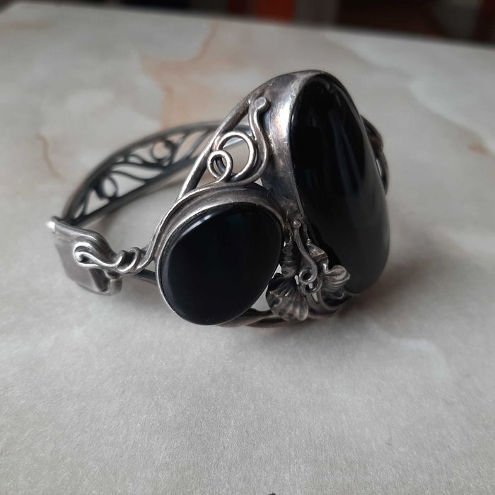 Piękna stara bransoleta srebrna