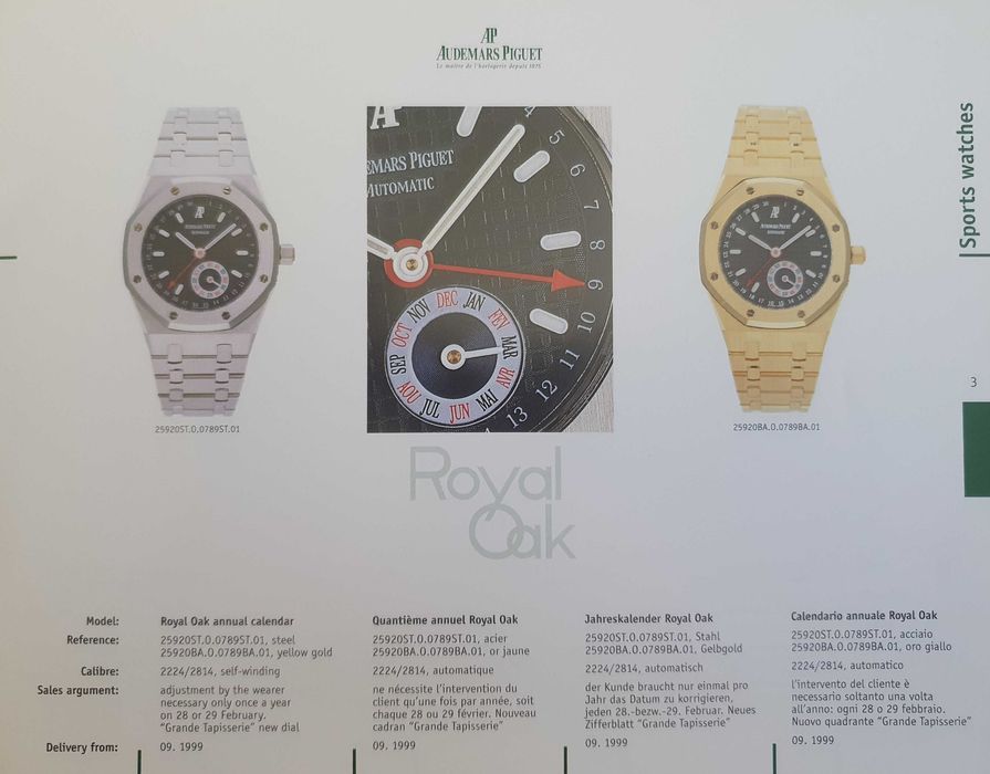 AP - Audemars Piguet - Catálogo / Livro OFICIAL de relógios - 1999
