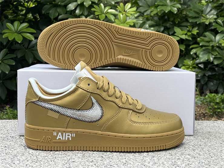 OFF-WHITE x Nike Air Force 1   gold Co branded 36——46