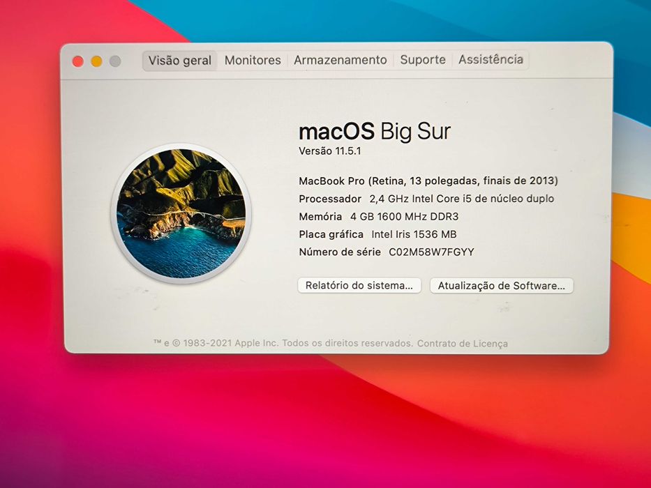 Apple Macbook Pro 13 Retina i5 SSD 128GB