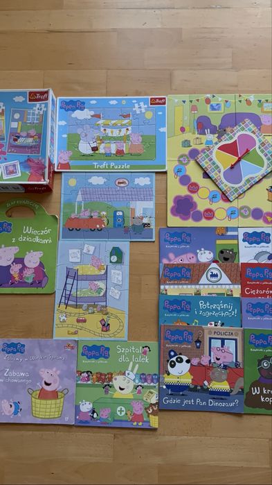 Świnka Peppa książka książeczka puzzle gra planszowa