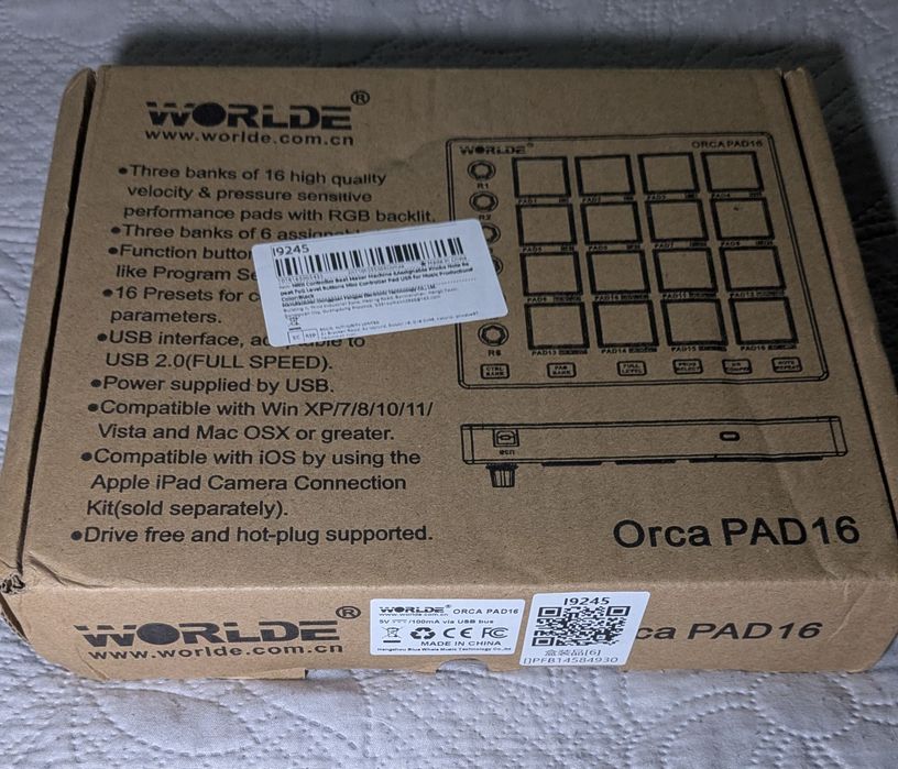 Midi контролер WORLDE orca pad 16