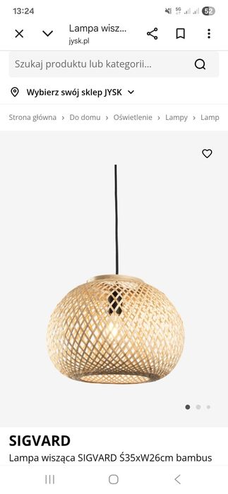 Lampa wisząca SIGVARD bambus (JYSK)