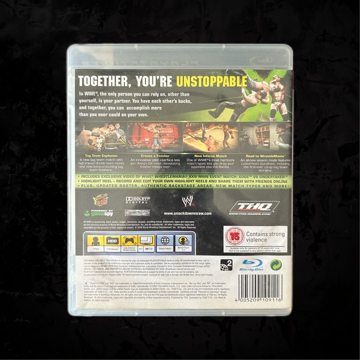 Snack down vs Raw 2009 ps3