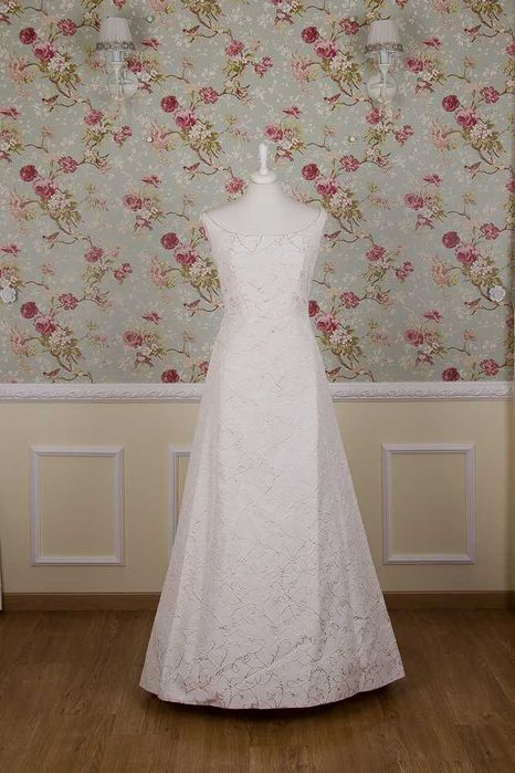 Vestido de Noiva Brocado creme