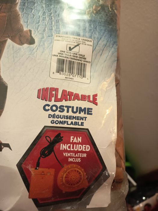 Fato fantasia dinossauro insuflável adulto