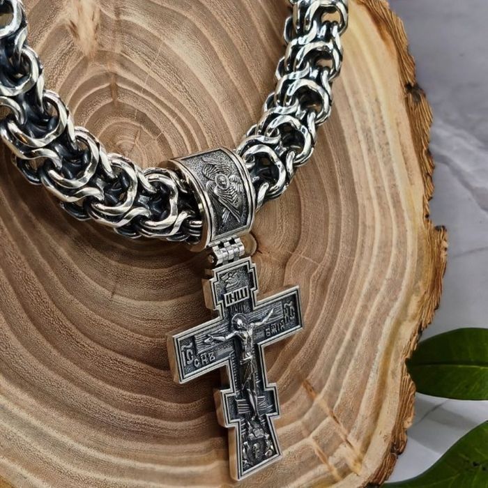 Срібний набір 120г ланцюжок хрестик цепочка серебряная крестик серебро