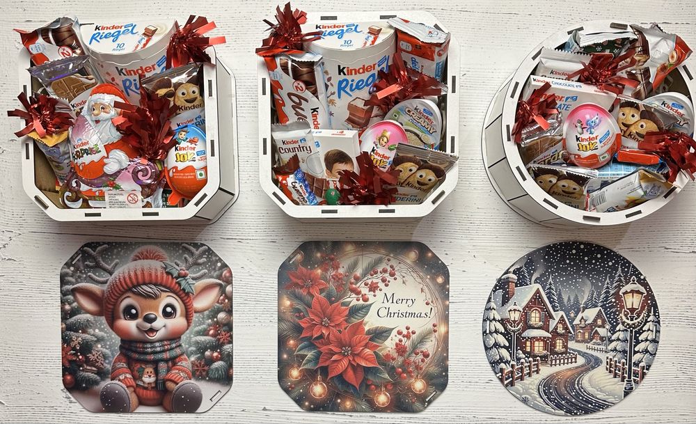 Подарункові набори Кіндер в коробочках, Kinder бокси, новорічний бокс