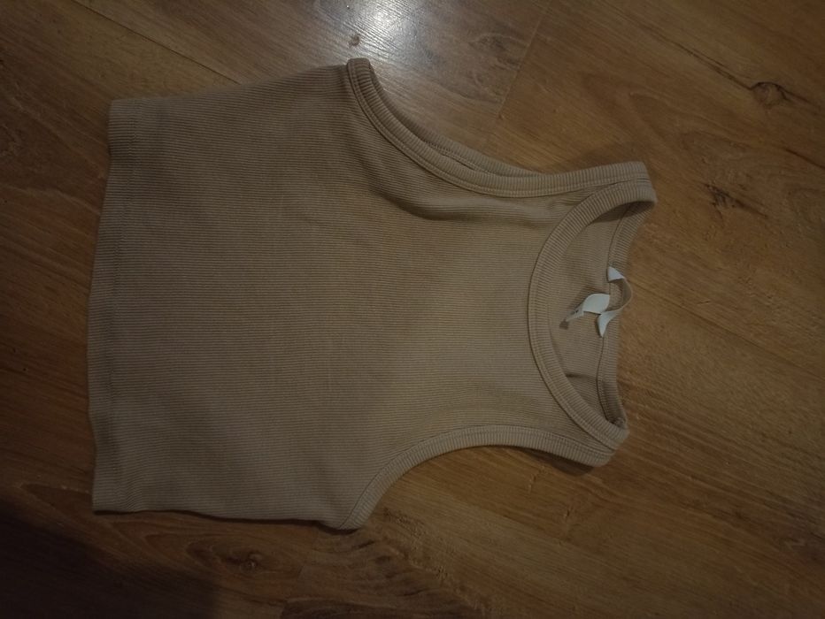 H&M top beżowy na ramiączkach S
