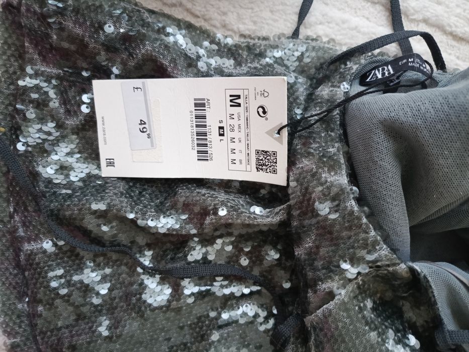 Nowa sukienka cekiny Zara rozm.M andrzejki sylwester odkryte plecy