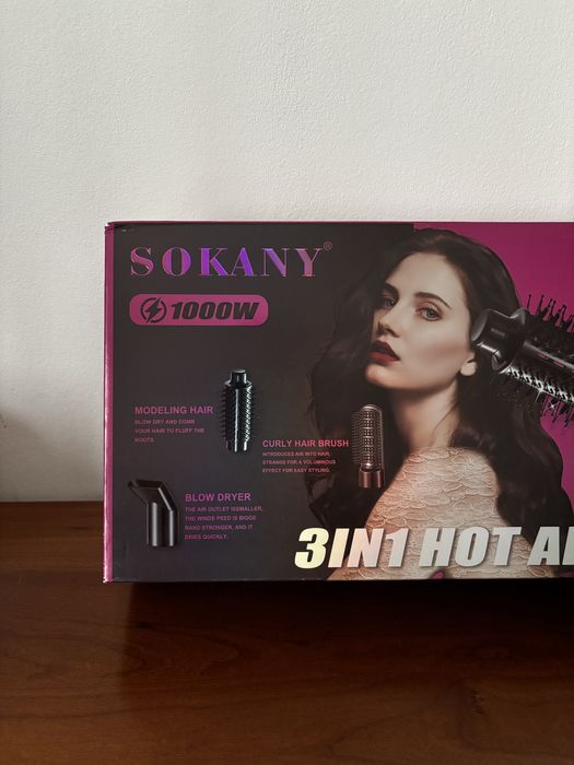 Escova modeladora multifuncional SOKANY 3 em 1 Hot Air Comb