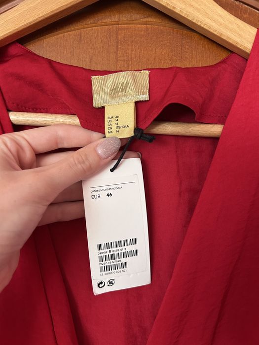 Червона жіноча вечірня сукня з імітацією запаху H&M