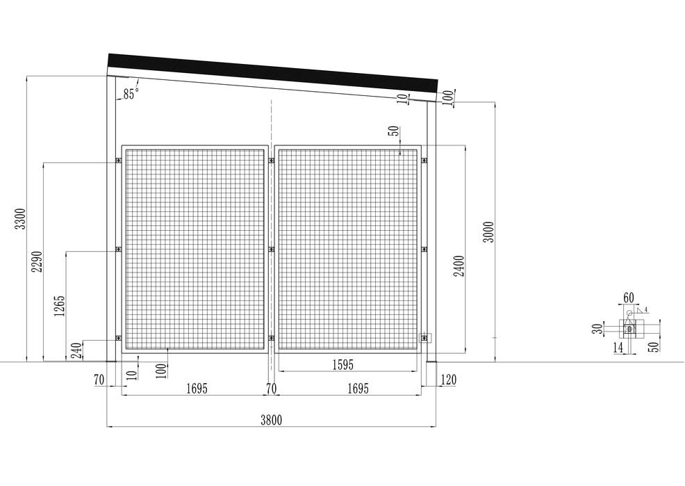 WIATA NA KOSZE Z BUTLAMI Gazu technicznego 6 m x 3,3 m x 3,8