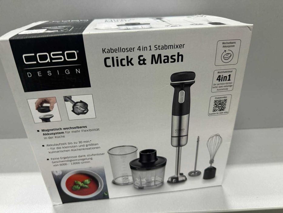 CASO Click&Mash - бездротовий набір ручного блендера 4-в-1 3605 Новий!