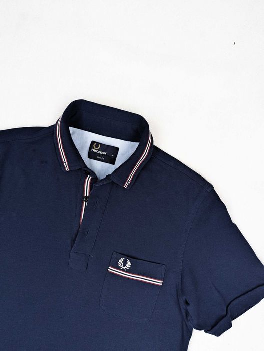 Fred PErry granatowa koszulka polo M slim fit logo