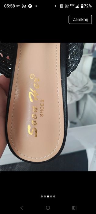 Buty klapki damskie 39 ażurek