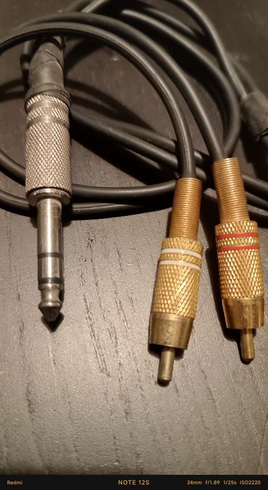 Cabo Áudio Premium Jack 6.35mm para RCA – Hi-Fi / DJ / Estúdio