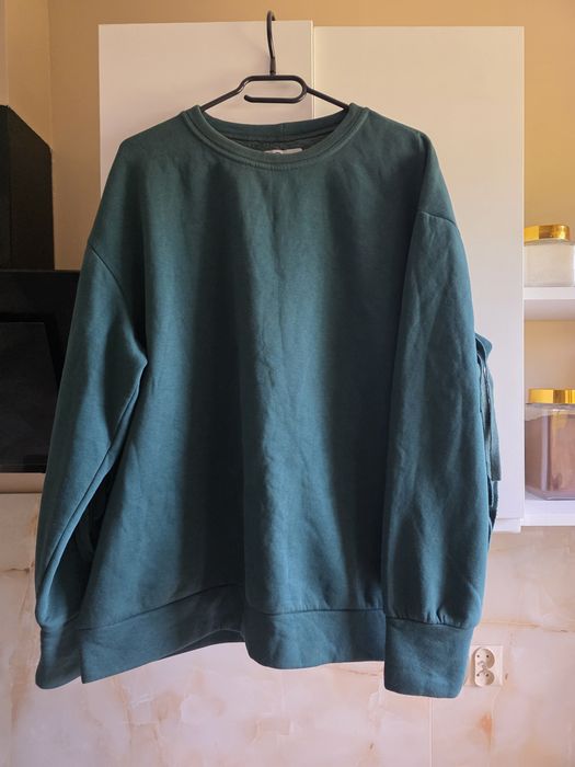 Modna Bluza Z Frędzlami Butelkowa Zieleń Plus Size