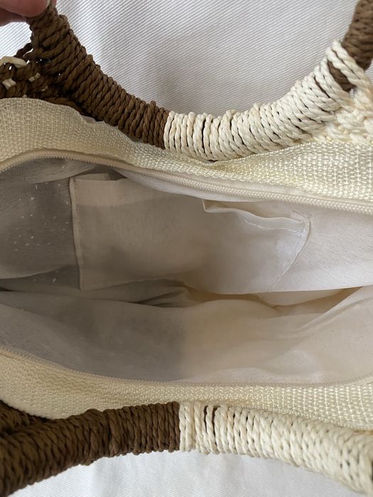 Bolsa mala de corda com fecho forrada e com bolso Nova