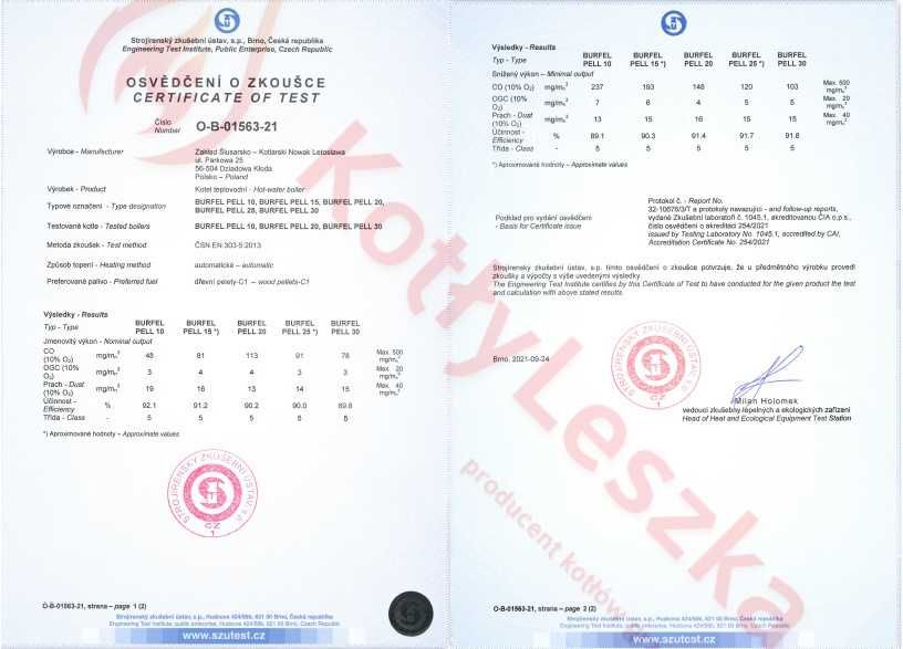 Kocioł piec c.o. 5 klasa BURFEL PELL 20 kW ekoprojekt kotlyleszka