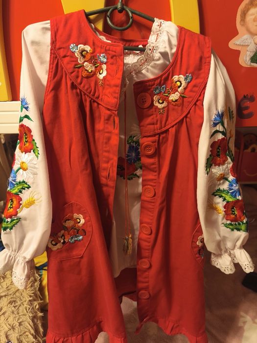 Вишита сорочка, сарафан для дівчинки