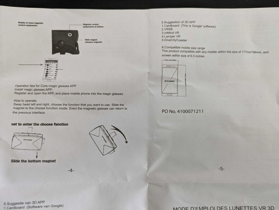 Óculos de VR para telemóvel - 3D VR glasses