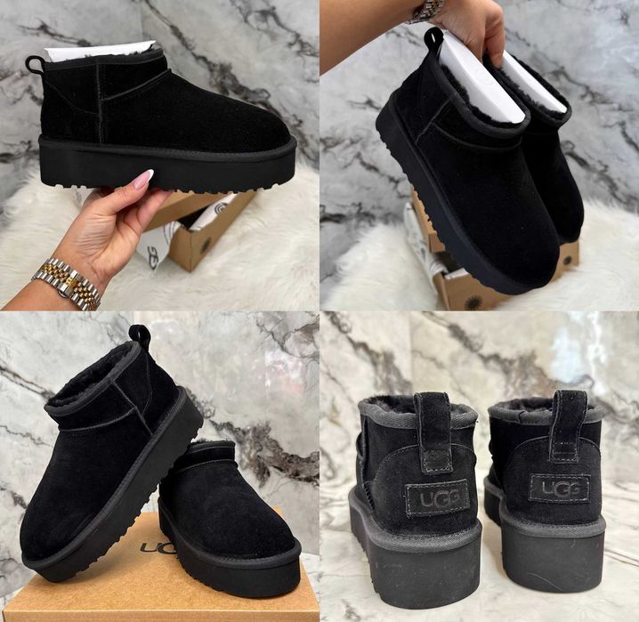 Жіночі черевики UGG Classic Ultra Mini Platform Black 36-42 Чоботи! Уггі Зимові! Натуральна Овчина! Натуральна Замша! Новинка!
