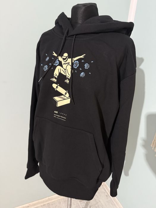 Bluza merch by Prosto , Axe , czarna z kapturem , L , hoodie