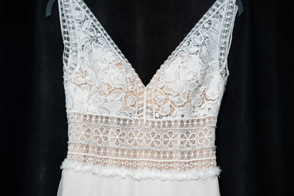 Suknia ślubna BOHO koronka