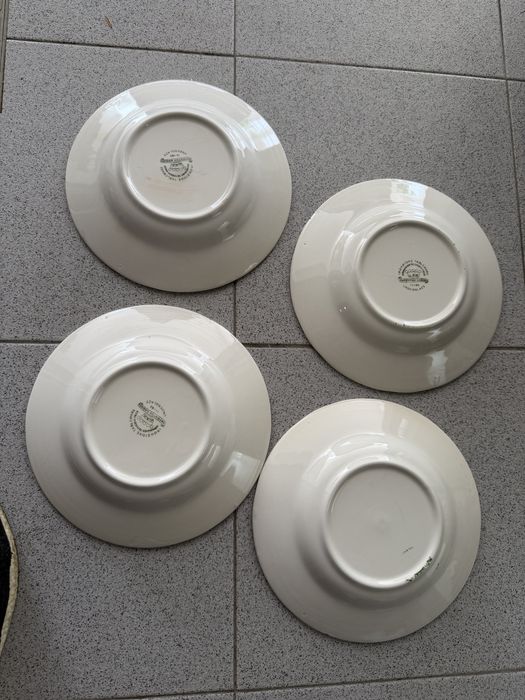 4 Pratos de Sopa Ironstone Tableware – padrão clássico azul466038941025587206