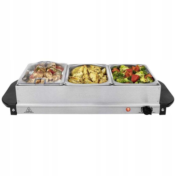 Podgrzewacz bufetowy stal nierdzewna 200 W srebrny Tristar BP-6283