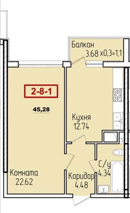 ЖК 51 Жемчужина | 45 метров 8 этаж | Вид на Генуэзскую