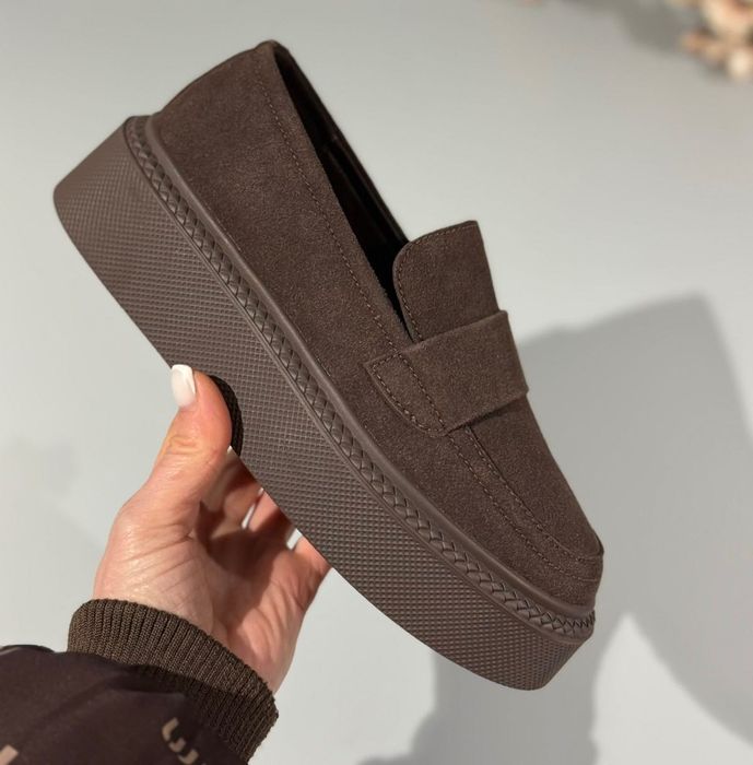 Лофери натуральний замш чорні,шоколад