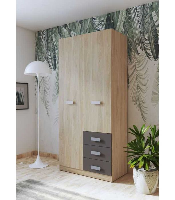 95x50x208 Nowa szafa z szufladami (2-kolory)