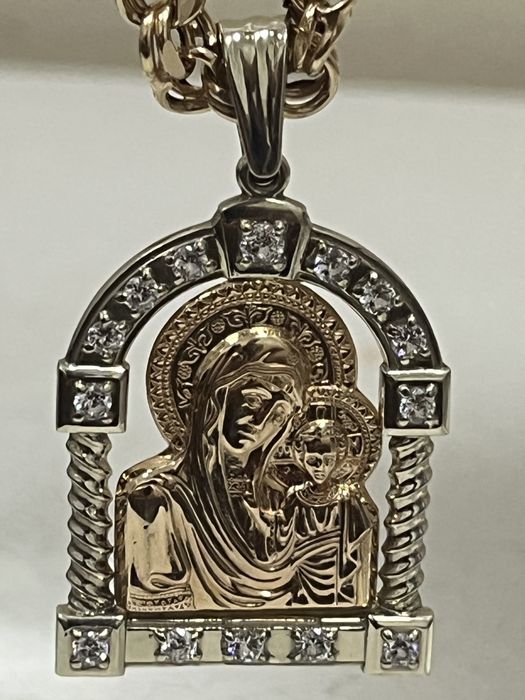 Золотая цепочка бисмарк 585 и ладанка