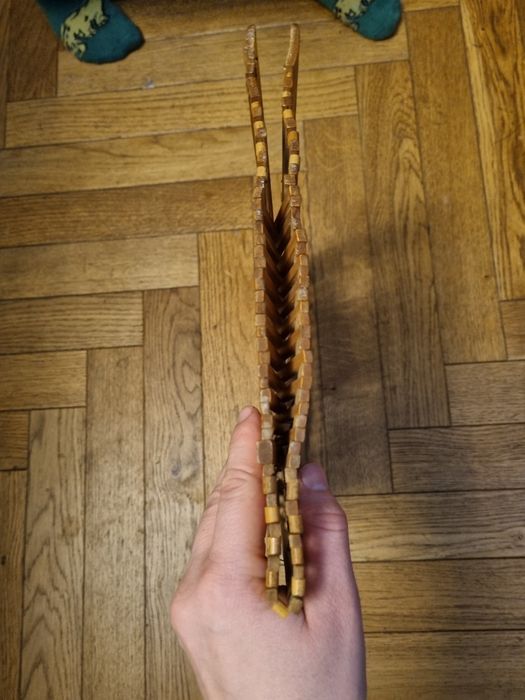 Składana drewniana torebka PRL 25x33 cm