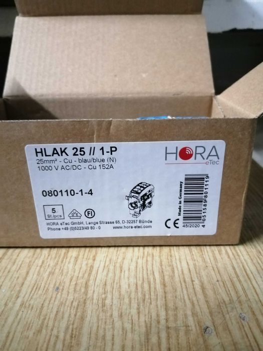 Zacisk przewodu głównego Hlak 25 czarny,niebieski