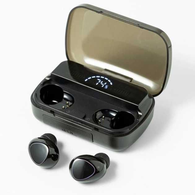 Бездротові, Вакуумні, Bluetooth навушники з дисплеєм і мікрофоном M10