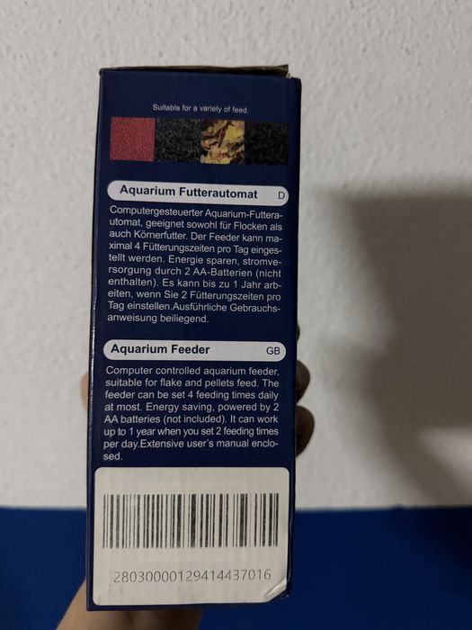 Alimentador automático para peixes/aquário Novo e celado