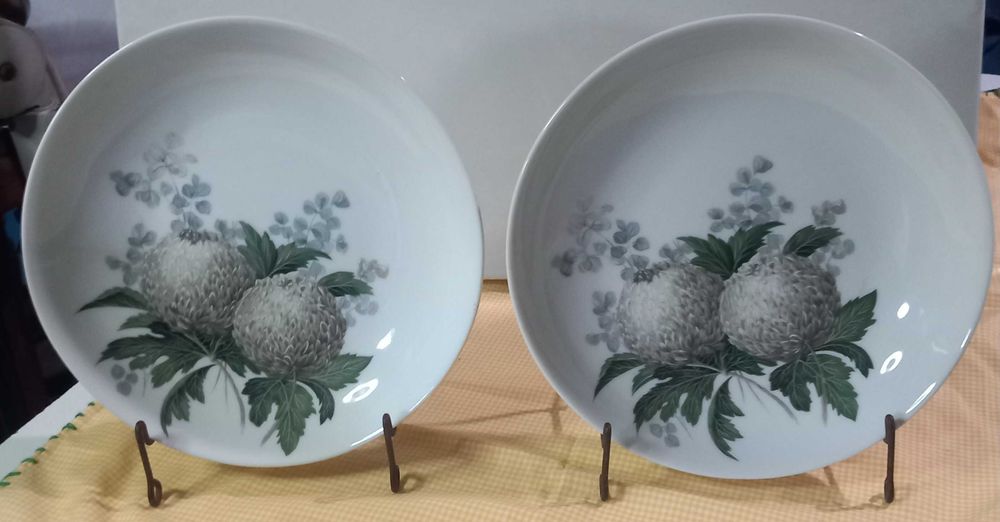 Par de pratos sopa porcelana da S.P. Coimbra