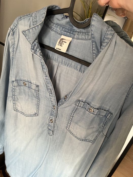 H&M Mama koszula ciążowa S lyocel tencel denim
