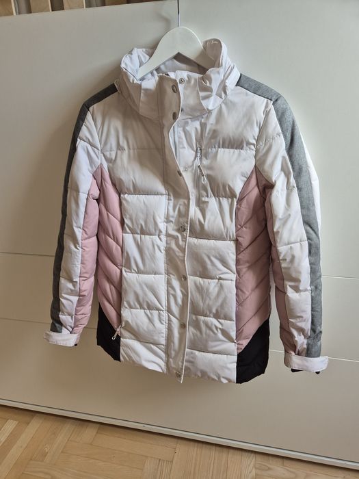 Kurtka narciarska damska M biała szara pudrowa czarna