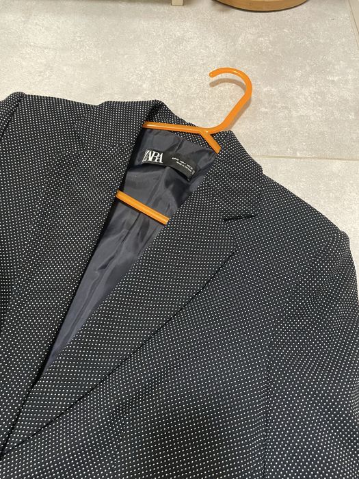 Garnitur damski Zara S 36 marynarka spodnie komplet żakiet granatowy