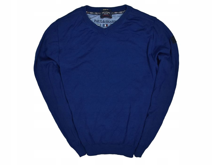 Paul Shark Wełniany Sweter Męski Vneck Cooltouch M